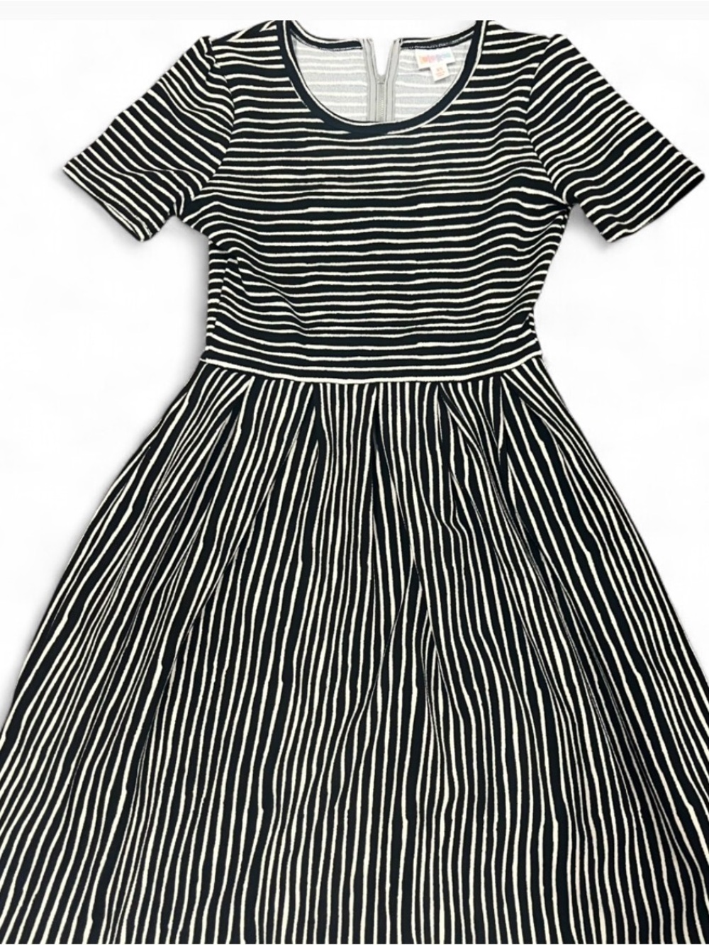 Lularoe Amelia Black and White Striped Dress Size XS